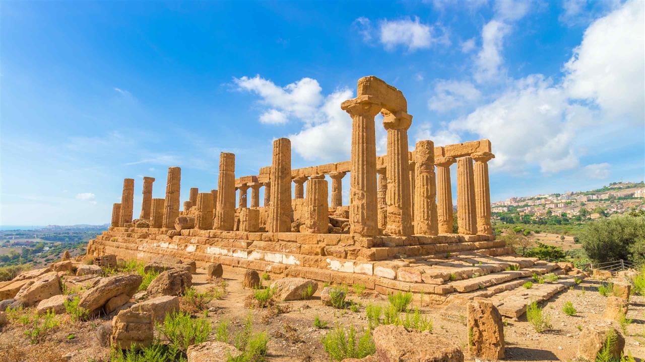 Die archäologische Stätte  Valle Dei Templi  in Agrigento